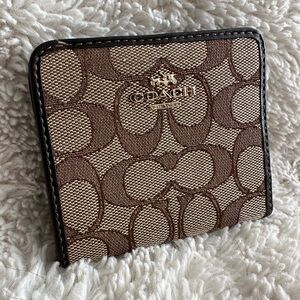 Coach Tan and Brown Signature Wallet
